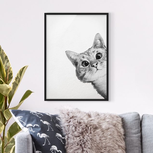 quadri con animali Illustrazione - Gatto Disegno in bianco e nero
