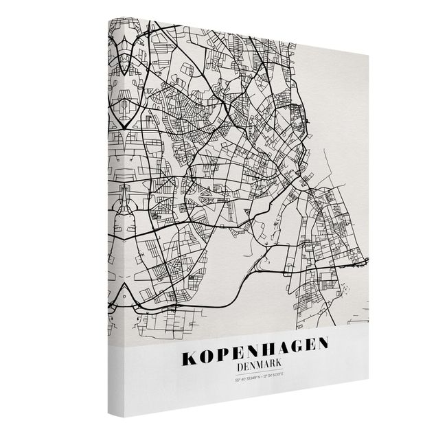 Quadri moderni per soggiorno Mappa di Copenaghen - Classica