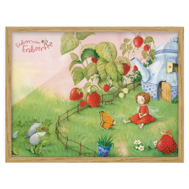 Poster con cornice - The Strawberry Fairy - In The Garden - Orizzontale 3:4