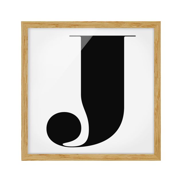 Poster con cornice - Antiqua Letter J - Quadrato 1:1
