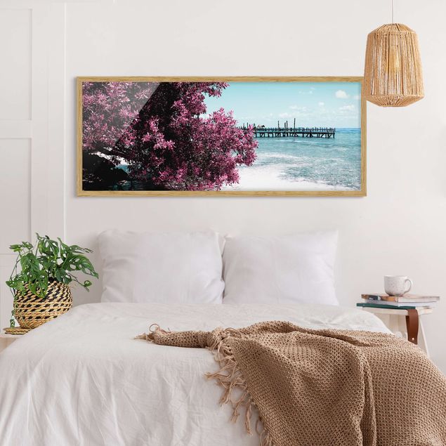 Poster con cornice - Paradise Beach Isla Mujeres - Panorama formato orizzontale