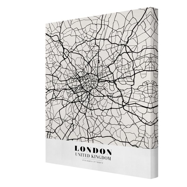 Stampa su tela - London City Map - Classic - Verticale 3:4