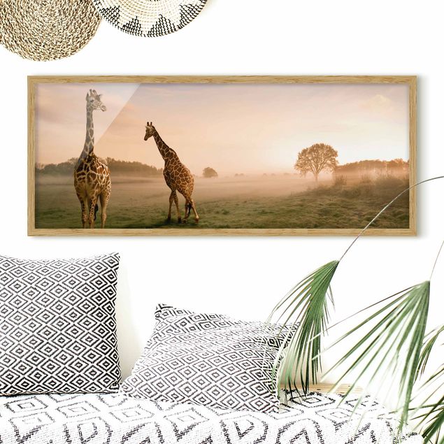 Poster con cornice - Giraffe Surreali - Panorama formato orizzontale