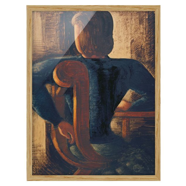 Poster con cornice - Oskar Schlemmer - Seated At The Table - Verticale 4:3