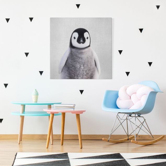Stampe su tela bianco e nero Piccolo pinguino Pepe