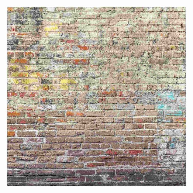 Carta da parati - Muro di mattoni con colorazioni shabby
