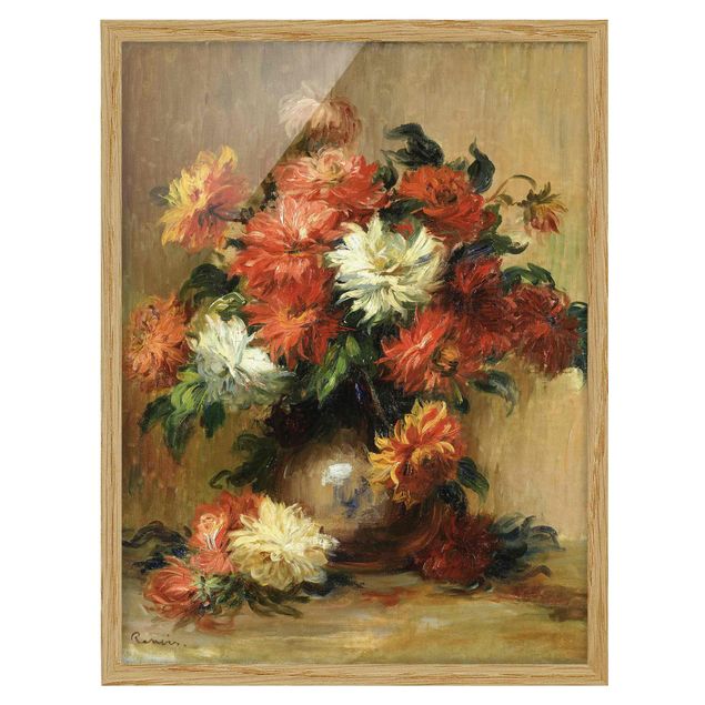 Poster con cornice - Auguste Renoir - Still Life With Dahlias - Verticale 4:3