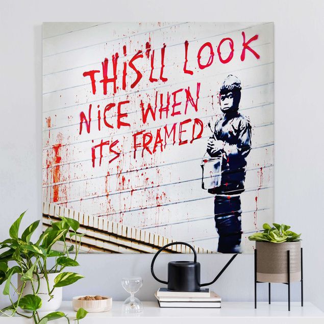Stampa su tela bianco e nero Nice When Its Framed - Brandalised ft. Graffiti by Banksy