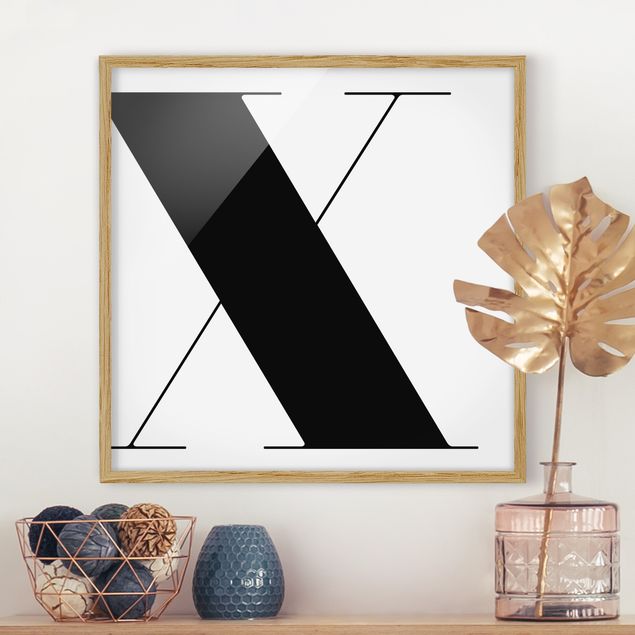 Poster con cornice - Antiqua Letter X - Quadrato 1:1