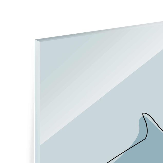 Quadro in vetro - Dolphin Line Art - Verticale 4:3
