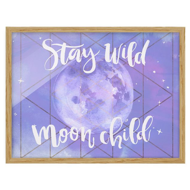 Poster con cornice - Moon Child - Stay Wild - Orizzontale 3:4