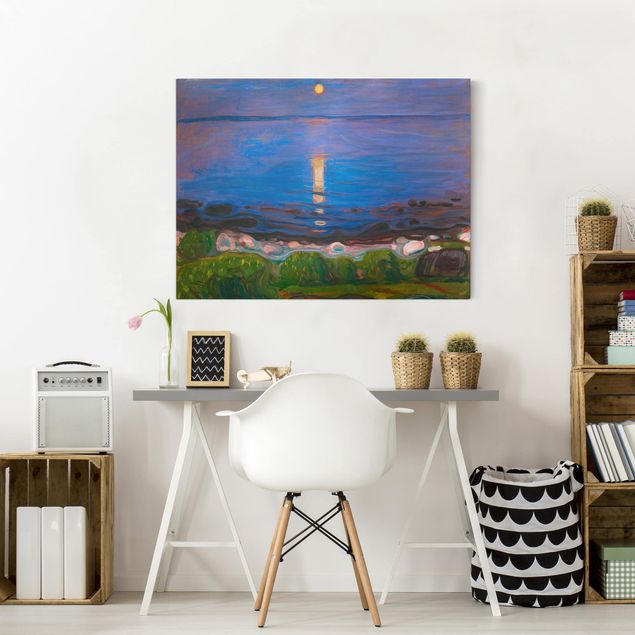 Quadri mare e spiaggia Edvard Munch - Notte d'estate sulla spiaggia