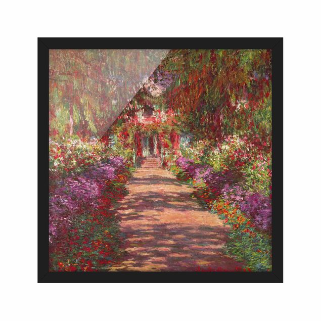 Poster con cornice - Claude Monet - Percorso nel giardino di Monet Giverny A - Quadrato 1:1