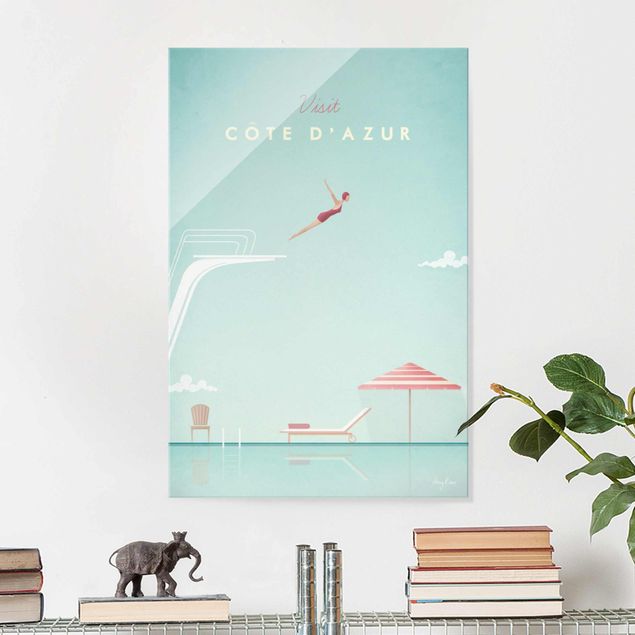Lavagna magnetica vetro Poster di viaggio - Costa Azzurra
