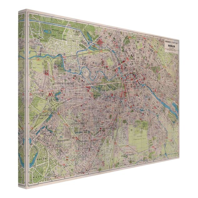 Stampe su tela città Mappa vintage Berlino