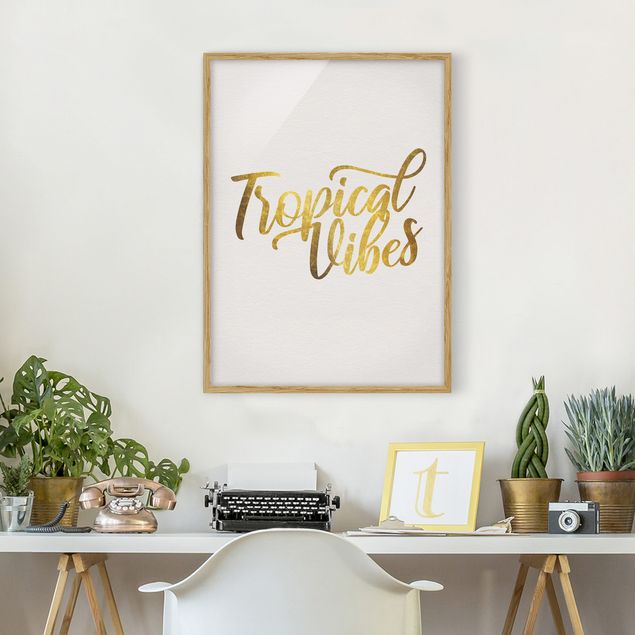 Poster con cornice - Gold - Tropical Vibes