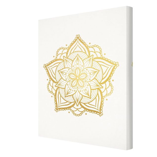Stampa su tela - Mandala Capo Illustrazione oro bianco - Verticale 4:3