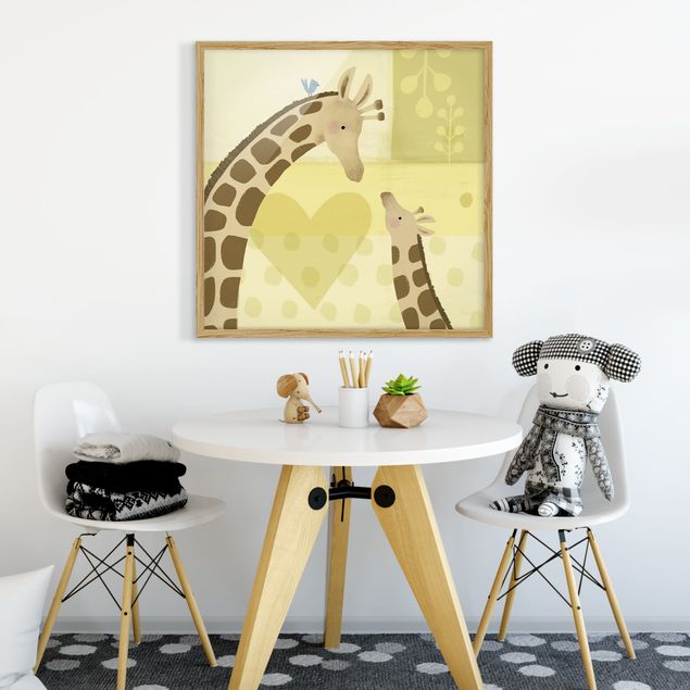 Poster con cornice - Mum And I - Giraffes - Quadrato 1:1