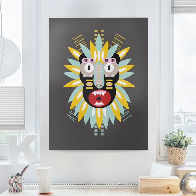 Riproduzioni su tela quadri famosi Maschera etnica a collage - King Kong