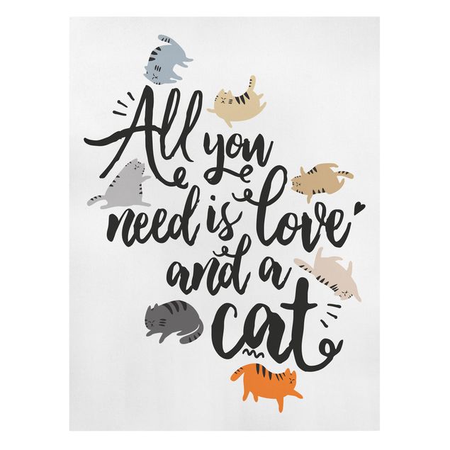 Quadri su tela All You Need Is Love And A Cat