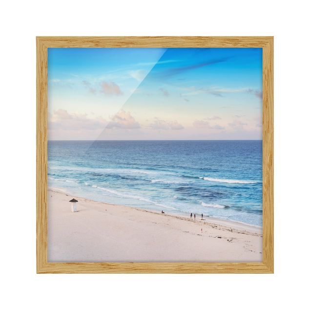 Poster con cornice - Cancun Ocean Sunset - Quadrato 1:1