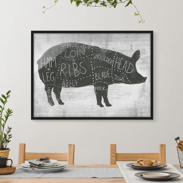 Poster con cornice - Butcher Board - Pig - Orizzontale 3:4
