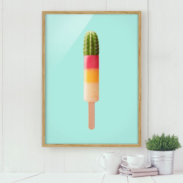 Poster con cornice - Ghiaccio Con Cactus - Verticale 4:3