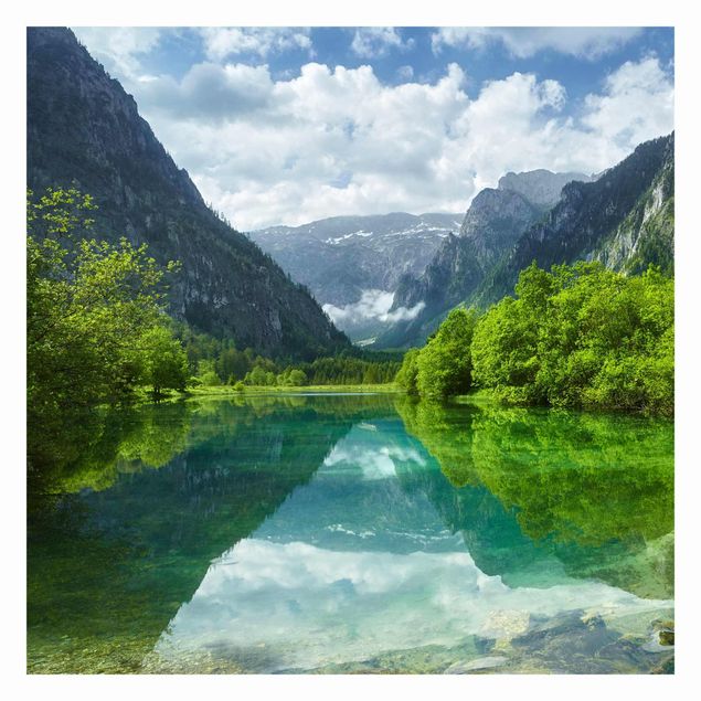 Carta da parati - Mountain lake with reflection