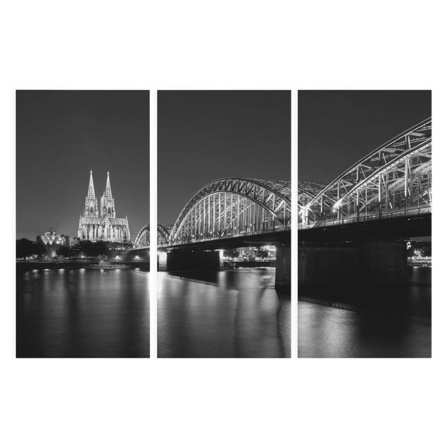 Stampa su tela 3 parti - Cologne At Night II - Verticale 2:1