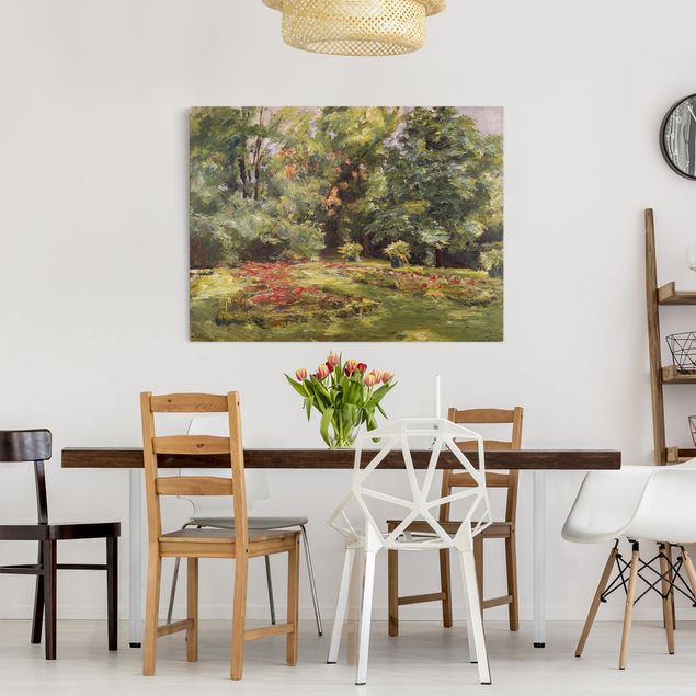 Riproduzioni su tela Max Liebermann - Terrazza fiorita di Wannseegarten