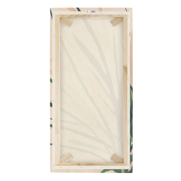 Quadro su tela naturale - Fogliame con getto di ombre - Formato verticale 1:2