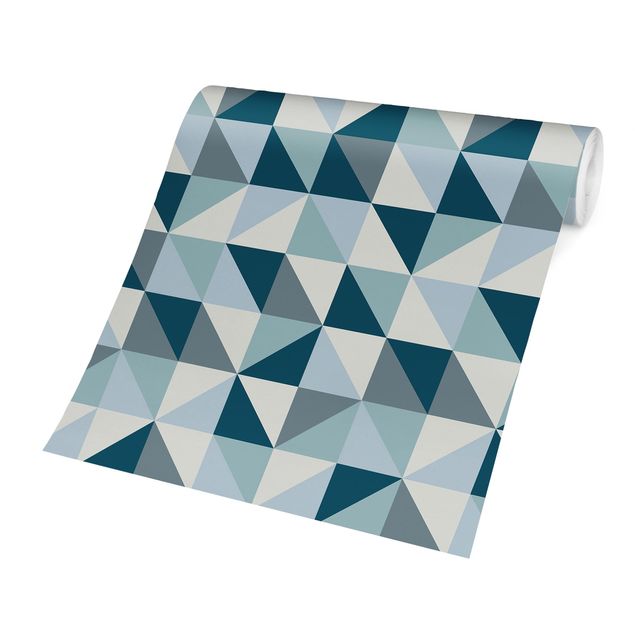 Carta da parati - Blue triangle pattern