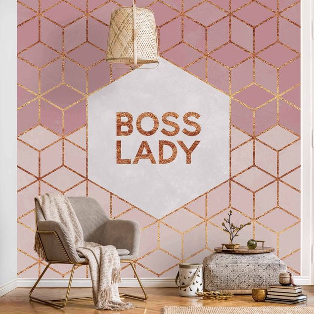 Tapete abstrakt Boss Lady Esagoni Rosa