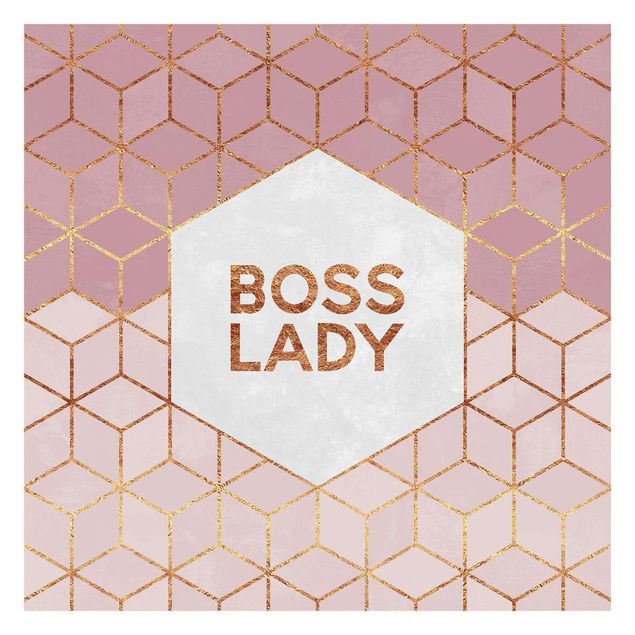 Carta da parati - Boss Lady su esagoni rosa