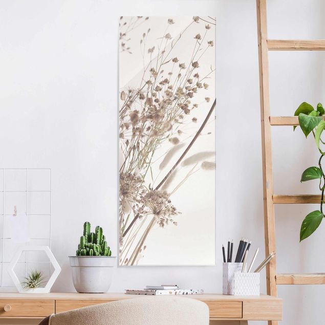 Lavagna magnetica vetro Bouquet di erba e fiori ornamentali
