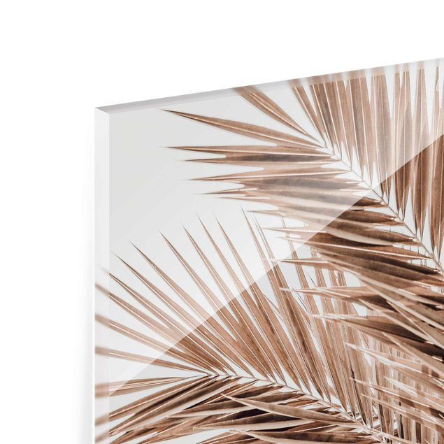 Quadro in vetro - Ramo di palma color bronzo
