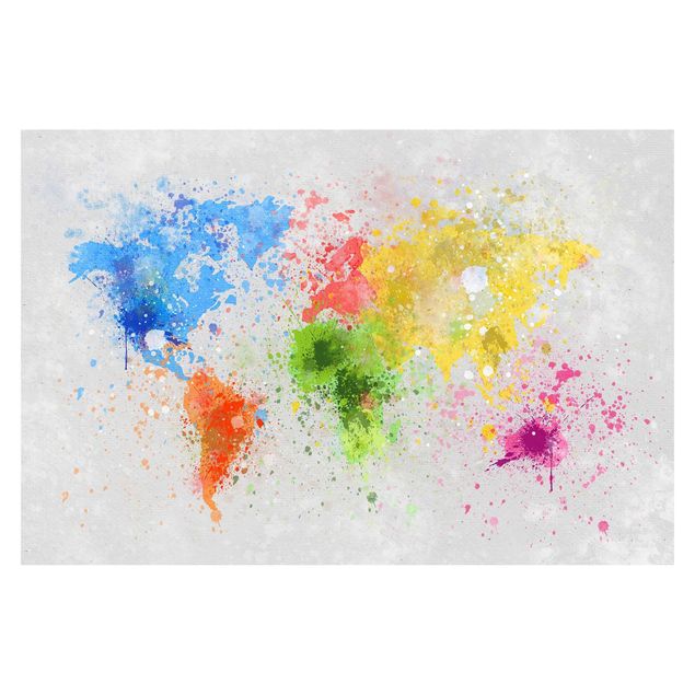 Carta da parati - Mappa del mondo colorata a spruzzi