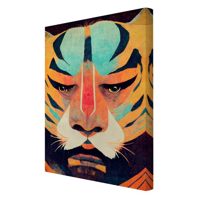 Quadri su tela Illustrazione di tigre colorata