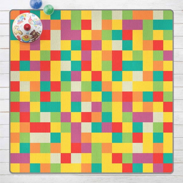 tappeto a scacchi Mosaico colorato circo