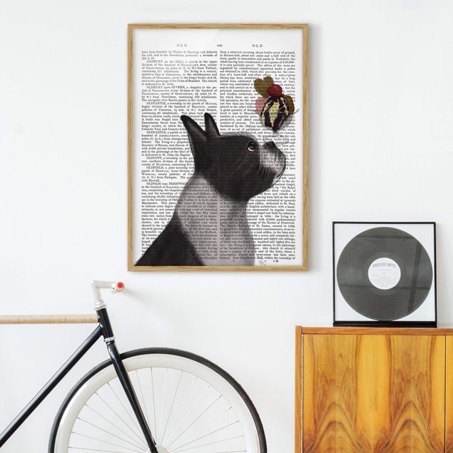 Poster con cornice - Lettura Degli Animali - Terrier Con Ghiaccio - Verticale 4:3