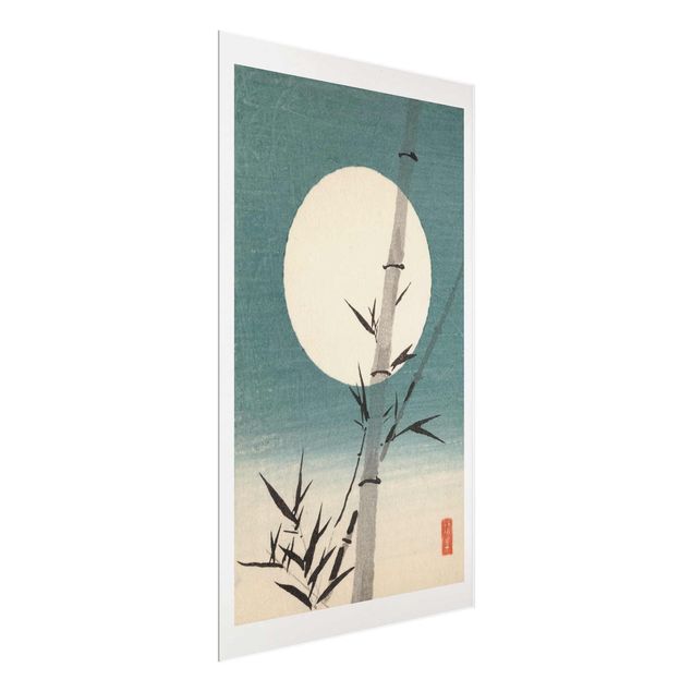 Quadro in vetro - Giapponese Disegno Bambù E Luna - Verticale 3:2