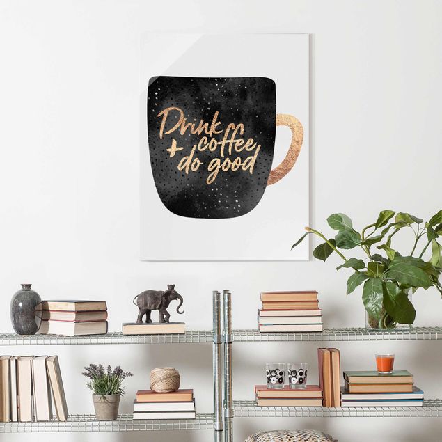Lavagna magnetica vetro Drink Coffee, Do Good - Nero