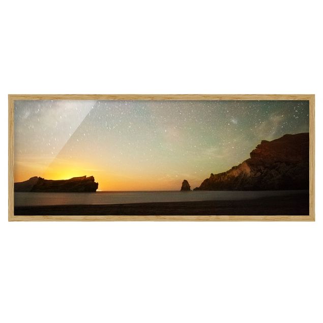 Poster con cornice - Cielo Stellato Sopra Il Mare - Panorama formato orizzontale