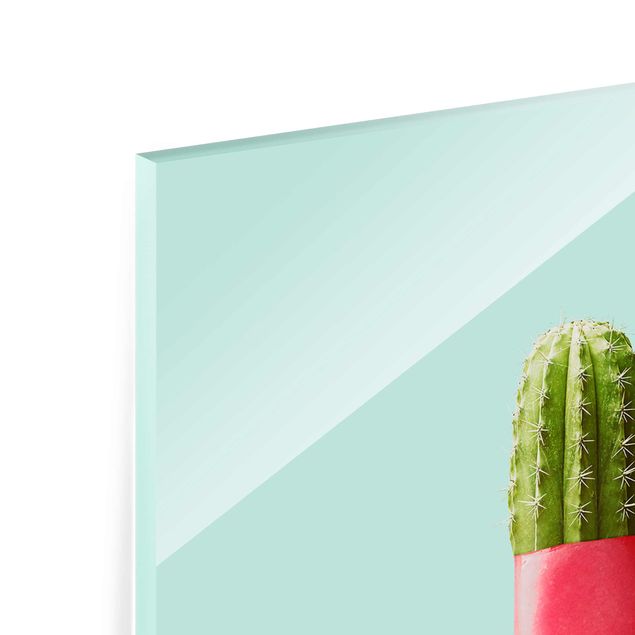 Quadro in vetro - Ghiaccio Con Cactus - Verticale 3:2