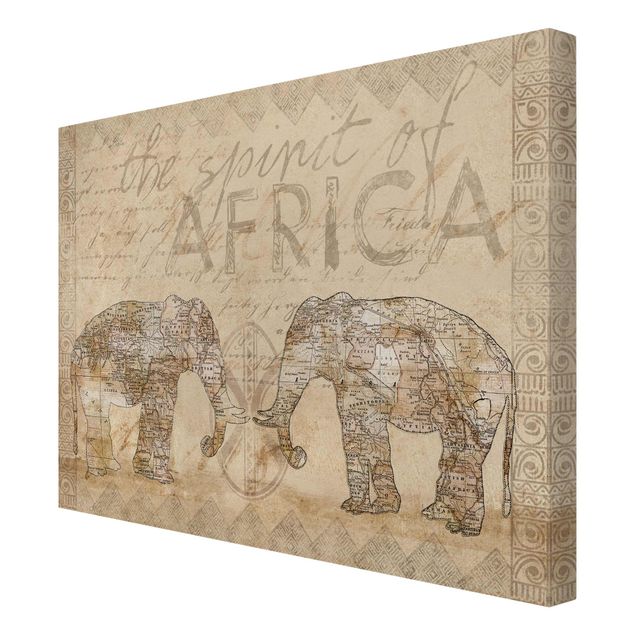 Stampe su tela Collage vintage - Spirito dell'Africa