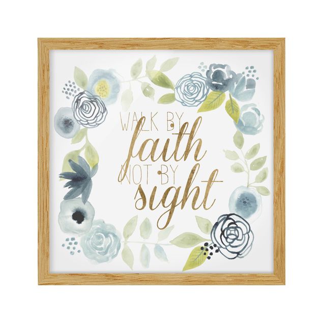 Poster con cornice - Garland With Saying - Faith - Quadrato 1:1
