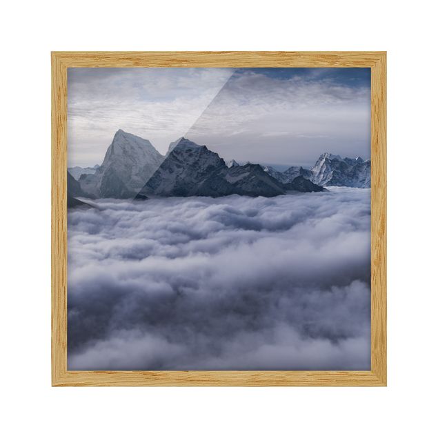 Poster con cornice - Mare di nuvole in Himalaya