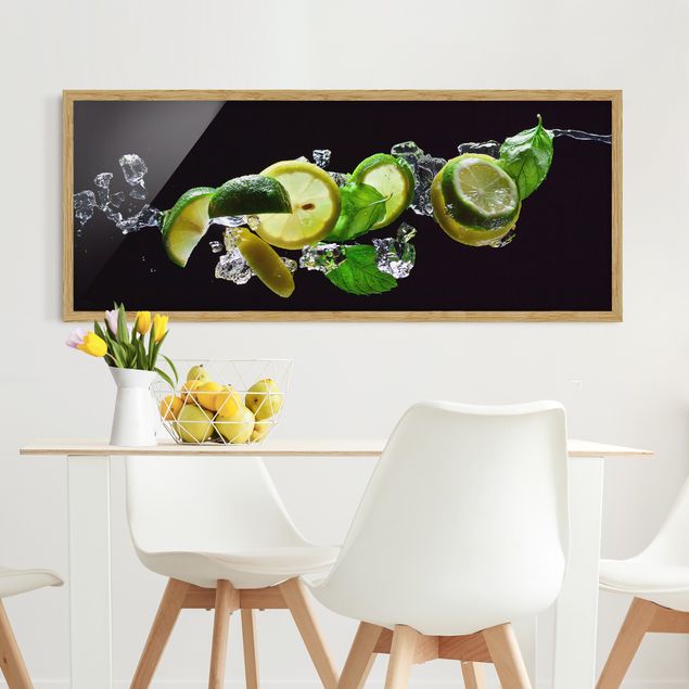 Poster con cornice - Ingredienti Mojito - Panorama formato orizzontale