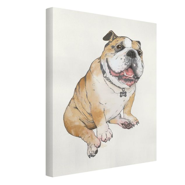 Riproduzione quadri su tela Illustrazione - Cane Bulldog Pittura