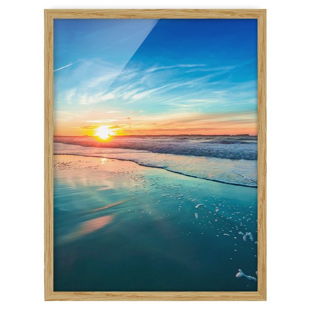 Poster con cornice - Romantic Sunset By The Sea - Verticale 4:3